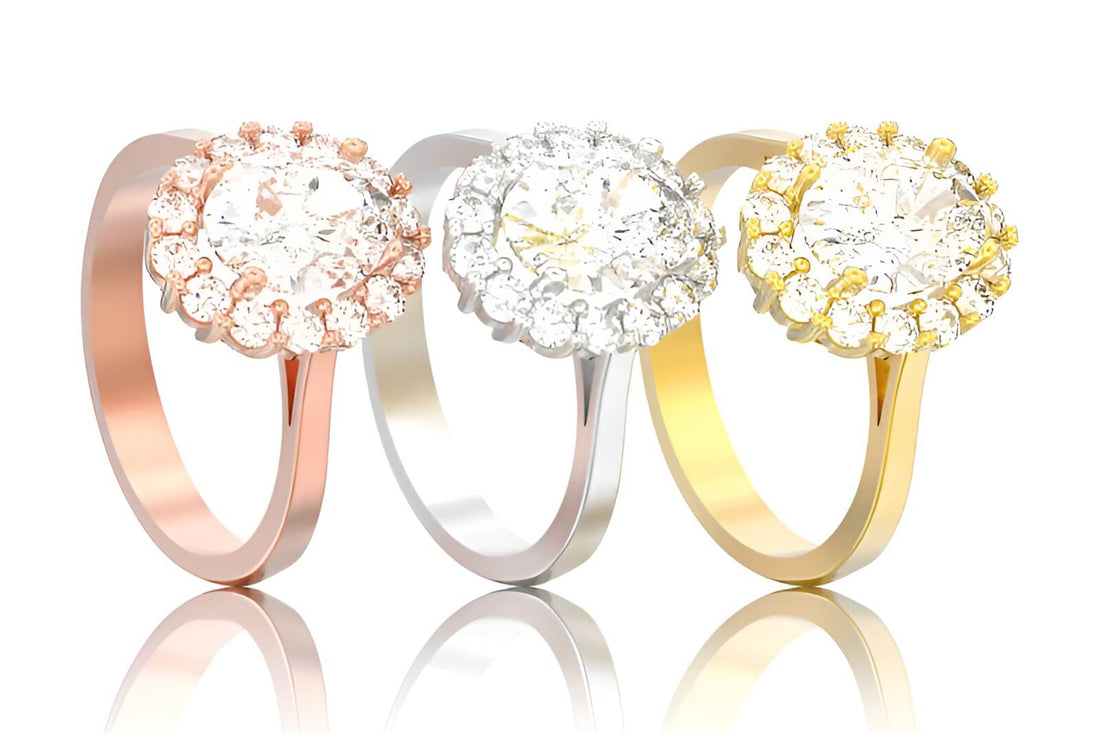 Multirow Diamond Engagement Rings