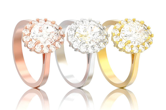 Multirow Diamond Engagement Rings
