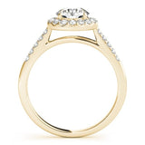Round Halo Engagement Ring With Side Stones - Free Chérie Diamonds