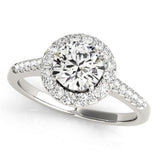 Round Halo Engagement Ring With Side Stones - Free Chérie Diamonds