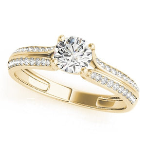 Lab - Grown Diamond Ring with Split - Shank and Round Center Design - Free Chérie Diamonds