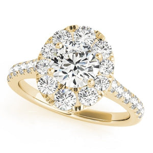 Oval Floral Halo Lab - Grown Diamond Engagement Ring with Pavé Band - Free Chérie Diamonds