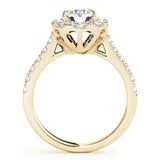 Oval Floral Halo Lab - Grown Diamond Engagement Ring with Pavé Band - Free Chérie Diamonds