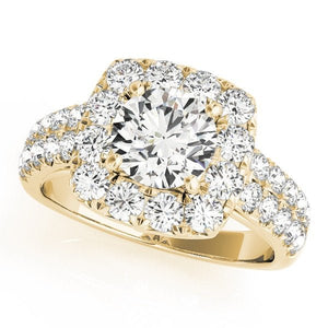 Luxurious Double Halo Round Diamond Multirow Engagement Ring - Free Chérie Diamonds