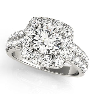 Luxurious Double Halo Round Diamond Multirow Engagement Ring - Free Chérie Diamonds