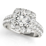 Luxurious Double Halo Round Diamond Multirow Engagement Ring - Free Chérie Diamonds