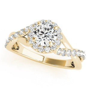 Round Twist Halo Engagement Ring - Free Chérie Diamonds