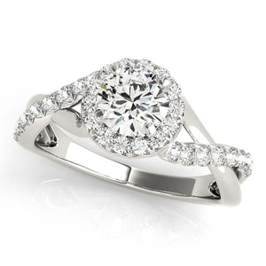 Round Twist Halo Engagement Ring - Free Chérie Diamonds