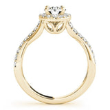 Round Twist Halo Engagement Ring - Free Chérie Diamonds