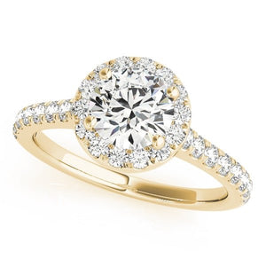 Classical Round Halo Engagement Ring - Free Chérie Diamonds