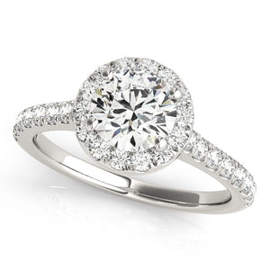 Classical Round Halo Engagement Ring - Free Chérie Diamonds