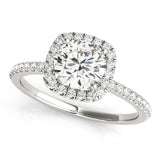 Round Diamond Square Halo Engagement Ring - Free Chérie Diamonds