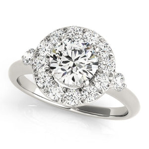 Round Floral Halo Ring - Free Chérie Diamonds