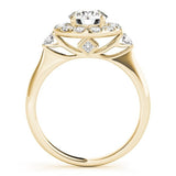 Round Floral Halo Ring - Free Chérie Diamonds