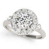 Round Floral Halo Ring - Free Chérie Diamonds
