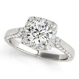 Edge Frame Halo Engagement Ring - Free Chérie Diamonds