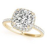 Squared Halo Cushion - Cut Diamond Engagement Ring - Free Chérie Diamonds