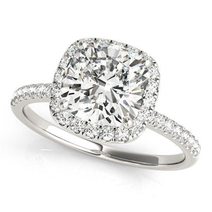Squared Halo Cushion - Cut Diamond Engagement Ring - Free Chérie Diamonds