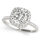 Squared Halo Cushion - Cut Diamond Engagement Ring - Free Chérie Diamonds