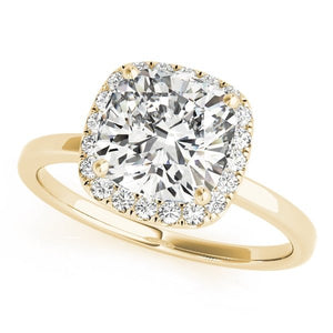 Solitaire Cushion - Cut Halo Engagement Ring - Free Chérie Diamonds