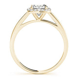 V - Prong Halo Solitaire Engagement Ring - Free Chérie Diamonds