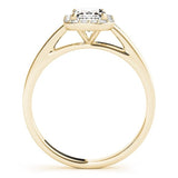 Emerald Solitaire Halo Engagement Ring - Free Chérie Diamonds
