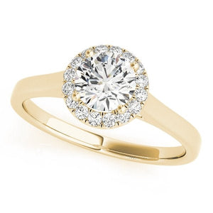 Solitaire Round Halo Engagement Ring - Free Chérie Diamonds