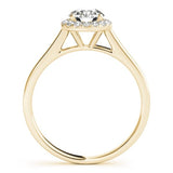Solitaire Round Halo Engagement Ring - Free Chérie Diamonds