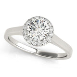 Solitaire Round Halo Engagement Ring - Free Chérie Diamonds