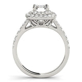 Emerald Double Halo Engagement Ring - Free Chérie Diamonds