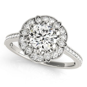 The Iris Leaf Halo Ring - Free Chérie Diamonds
