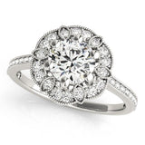 The Iris Leaf Halo Ring - Free Chérie Diamonds