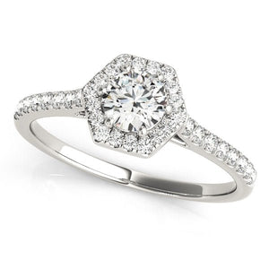 Six - Sided Halo Engagement Ring - Free Chérie Diamonds