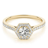 Six - Sided Halo Engagement Ring - Free Chérie Diamonds