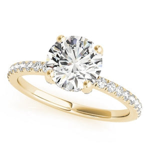 Classic Pavé Hidden Halo Round Diamond Engagement Ring - Free Chérie Diamonds