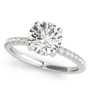 Classic Pavé Hidden Halo Round Diamond Engagement Ring - Free Chérie Diamonds