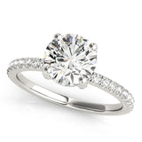 Classic Pavé Hidden Halo Round Diamond Engagement Ring - Free Chérie Diamonds