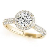 Radiant Lab - Grown Diamond Ring with Round Center and Halo Setting - Free Chérie Diamonds