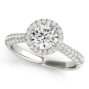 Radiant Lab - Grown Diamond Ring with Round Center and Halo Setting - Free Chérie Diamonds