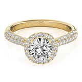 Radiant Lab - Grown Diamond Ring with Round Center and Halo Setting - Free Chérie Diamonds