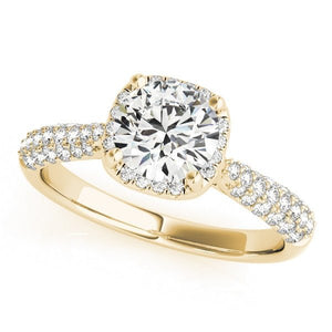 Dazzling Lab - Grown Diamond Ring with Round Center and Hidden Halo - Free Chérie Diamonds
