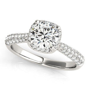 Dazzling Lab - Grown Diamond Ring with Round Center and Hidden Halo - Free Chérie Diamonds