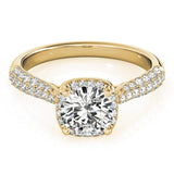 Dazzling Lab - Grown Diamond Ring with Round Center and Hidden Halo - Free Chérie Diamonds