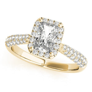 Glamorous Lab - Grown Diamond Ring with Radiant Cut and Halo - Free Chérie Diamonds
