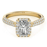 Glamorous Lab - Grown Diamond Ring with Radiant Cut and Halo - Free Chérie Diamonds
