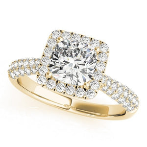 Halo Lab - Grown Diamond Ring with Round Center and Cushion Frame - Free Chérie Diamonds
