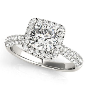 Halo Lab - Grown Diamond Ring with Round Center and Cushion Frame - Free Chérie Diamonds