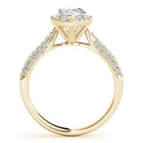 Elegant Lab - Grown Diamond Ring with Pear - Shaped Center Halo - Free Chérie Diamonds