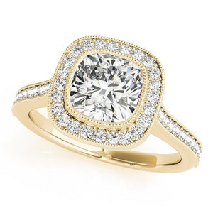 Jasmine Cushion Halo Engagement Ring - Free Chérie Diamonds
