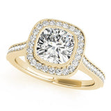 Jasmine Cushion Halo Engagement Ring - Free Chérie Diamonds
